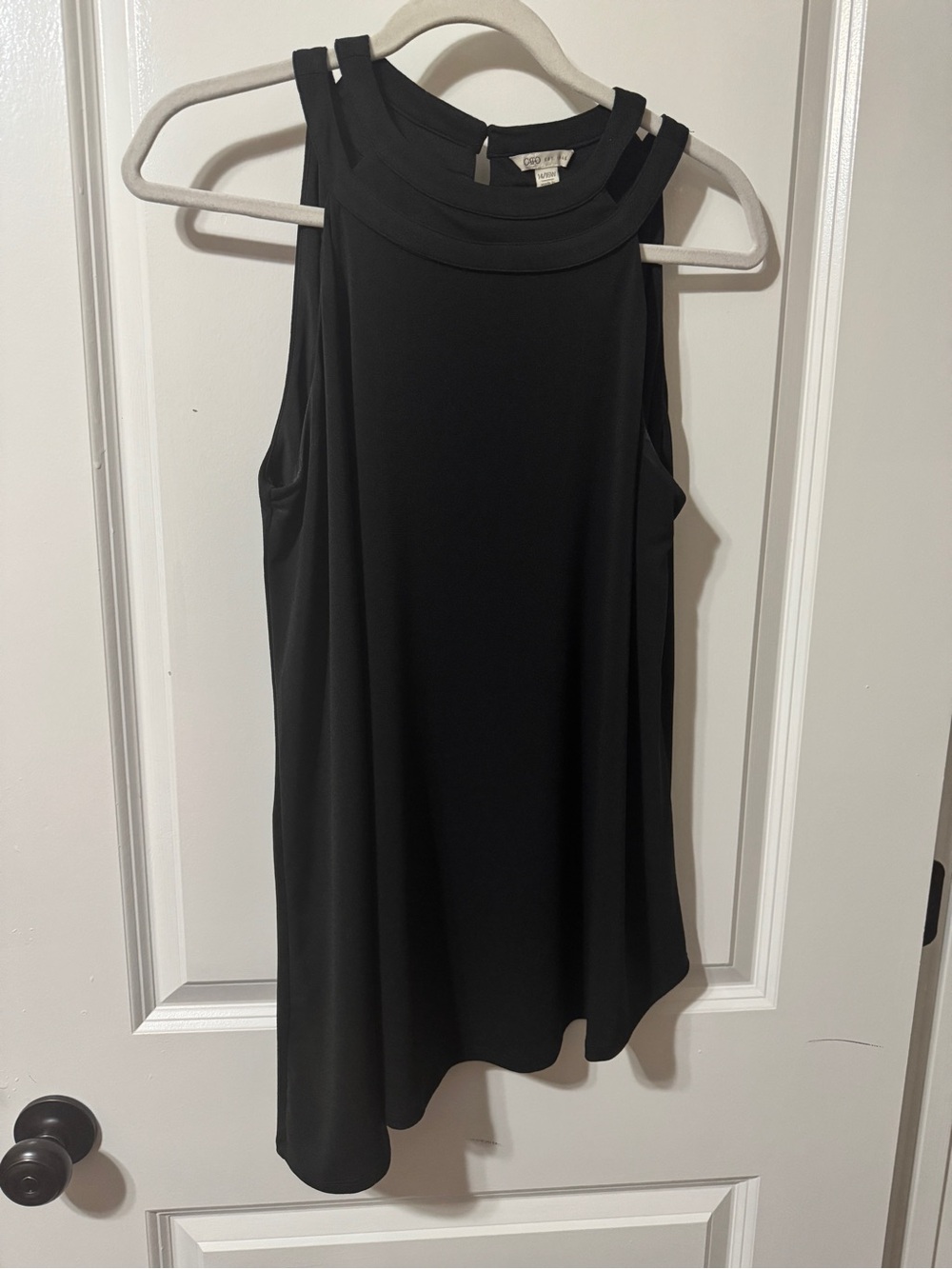 Cato Sleeveless Black Halter Top with Cutout